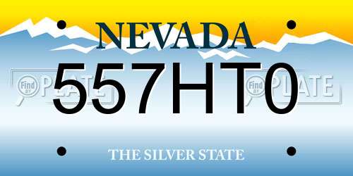 557HT0 Nevada License Plate