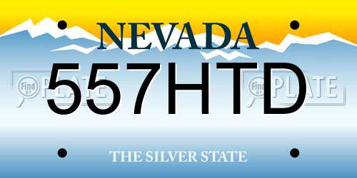 557HTD Nevada License Plate