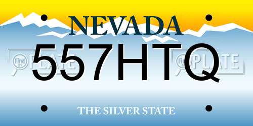 557HTQ Nevada License Plate
