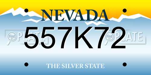 557K72 Nevada License Plate