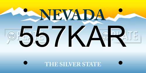 557KAR Nevada License Plate