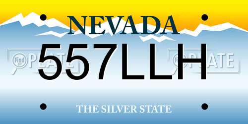 557LLH Nevada License Plate