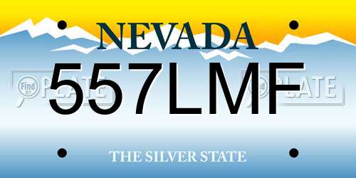 557LMF Nevada License Plate