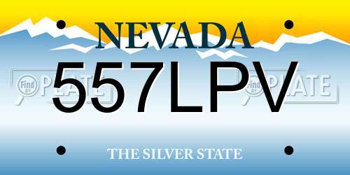 557LPV Nevada License Plate