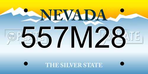 557M28 Nevada License Plate