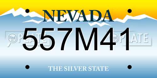 557M41 Nevada License Plate