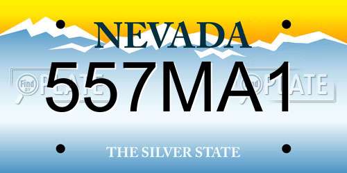 557MA1 Nevada License Plate