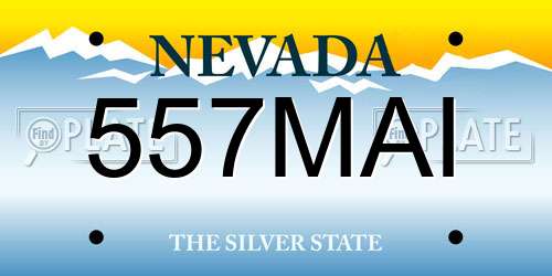 557MAI Nevada License Plate