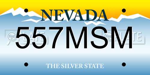 557MSM Nevada License Plate