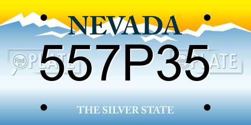 557P35 Nevada License Plate
