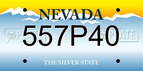 557P40 Nevada License Plate