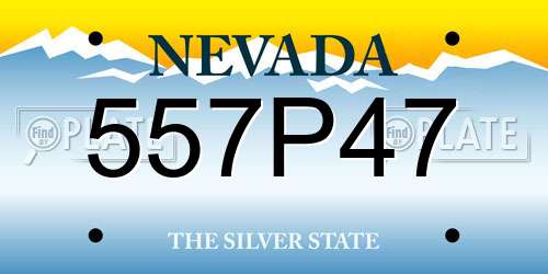 557P47 Nevada License Plate
