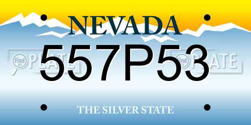 557P53 Nevada License Plate