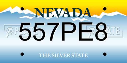 557PE8 Nevada License Plate