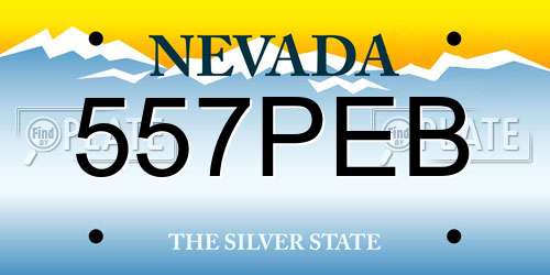 557PEB Nevada License Plate