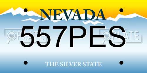 557PES Nevada License Plate