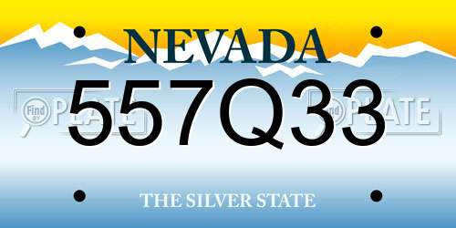 557Q33 Nevada License Plate