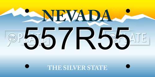 557R55 Nevada License Plate
