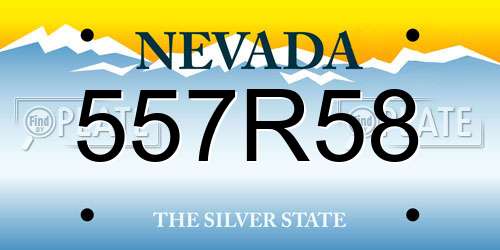 557R58 Nevada License Plate