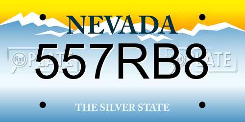 557RB8 Nevada License Plate