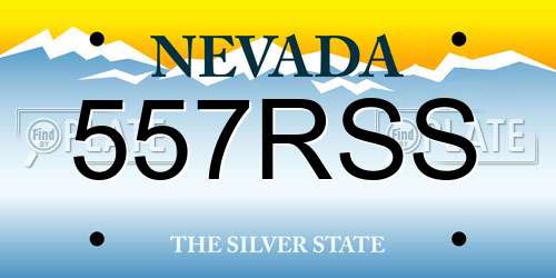 557RSS Nevada License Plate