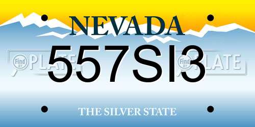 557SI3 Nevada License Plate