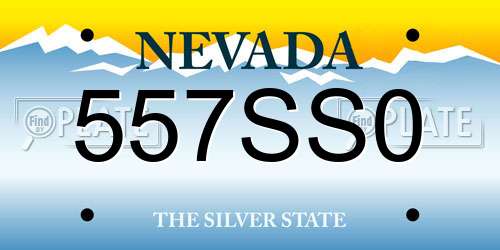 557SS0 Nevada License Plate