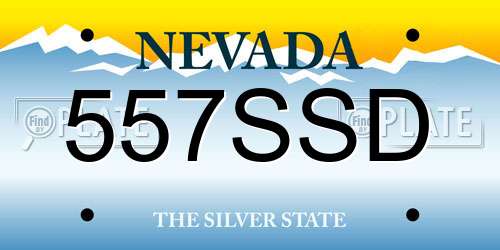 557SSD Nevada License Plate