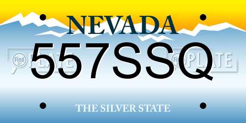 557SSQ Nevada License Plate