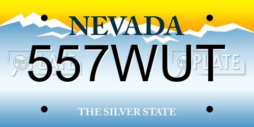557WUT Nevada License Plate