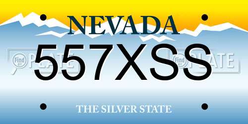 557XSS Nevada License Plate