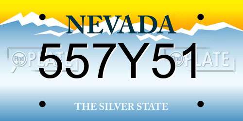 557Y51 Nevada License Plate