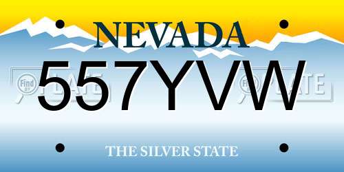 557YVW Nevada License Plate