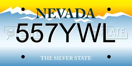 557YWL Nevada License Plate