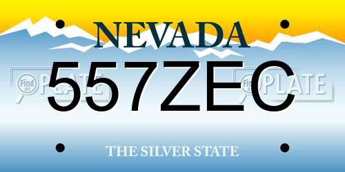 557ZEC Nevada License Plate