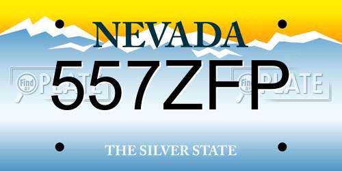 557ZFP Nevada License Plate