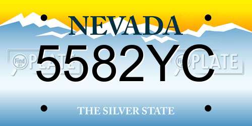 5582YC Nevada License Plate
