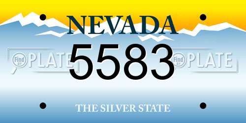 5583 Nevada License Plate