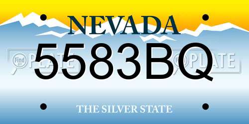 5583BQ Nevada License Plate