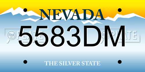 5583DM Nevada License Plate