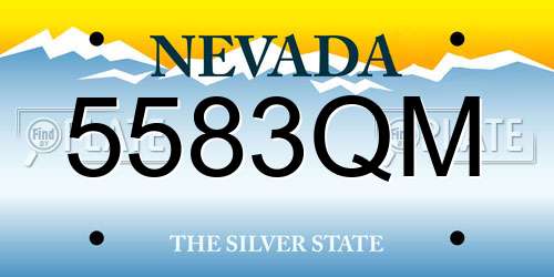5583QM Nevada License Plate