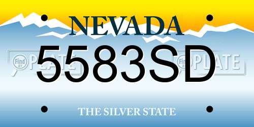 5583SD Nevada License Plate