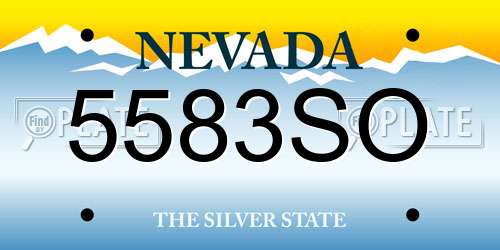 5583SO Nevada License Plate