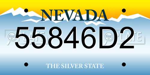 55846D2 Nevada License Plate