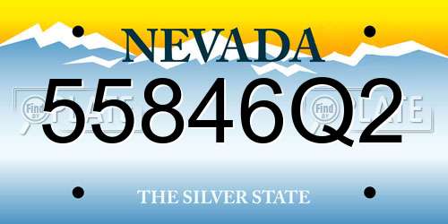 55846Q2 Nevada License Plate