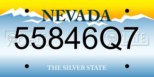 55846Q7 Nevada License Plate