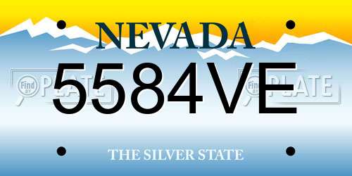 5584VE Nevada License Plate