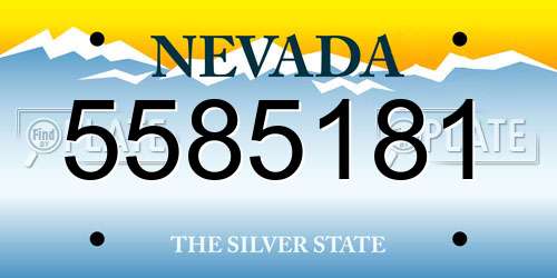 5585181 Nevada License Plate