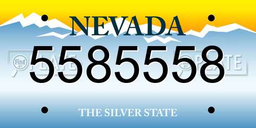 5585558 Nevada License Plate