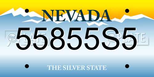 55855S5 Nevada License Plate